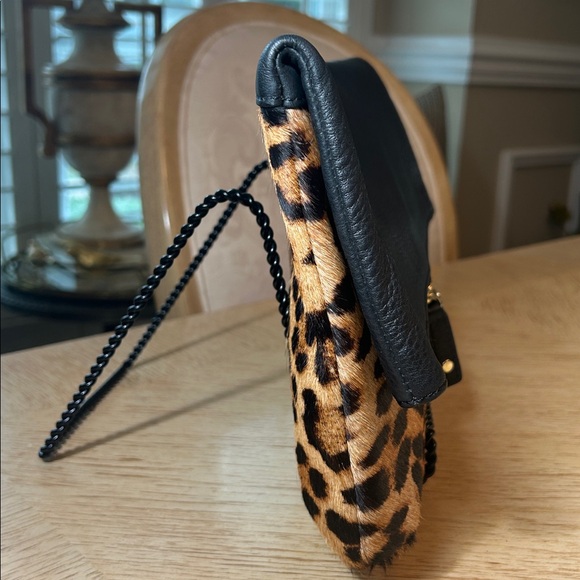 Talbots Leopard Calfskin Leather Folding Clutch - Picture 3 of 14
